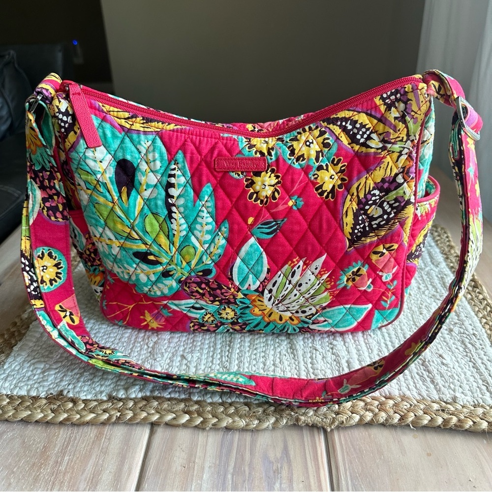 Vera Bradley Pink Flowers Medium Crossbody Bag Purse